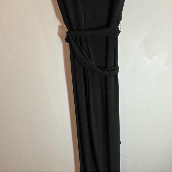 LAUREN RALPH LAUREN Sz 6 Slinky Jersey Knit Crew Neck Pockets Wide Leg Jumpsuit - Picture 10 of 13